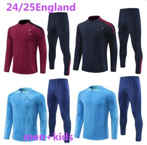 23 24 Inglaterra traje de entrenamiento de camisetas de fútbol Kane Sterling Rashford Sancho Grealish 24 25 Men Kids National Inglaterra Fútbol Conjuntos Uniformes