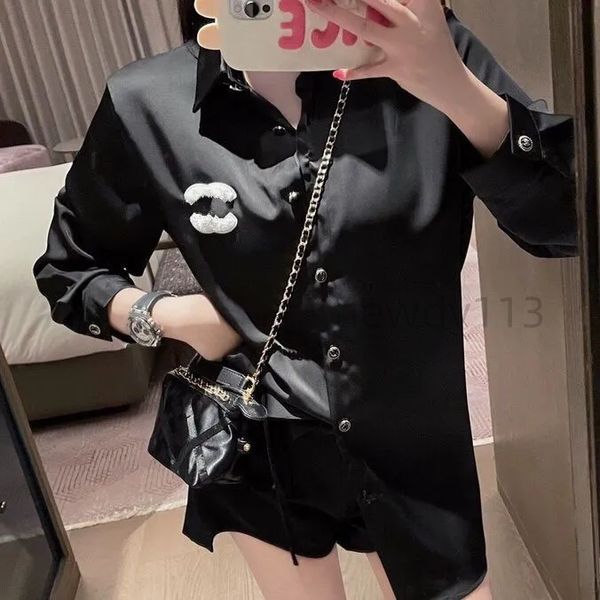 23 Fashion Famous Luxury Marque Broidered Women's Shirt Two C Chirat à rayures Slim Business Office Bouton Bouton Down Down Spring and Automne