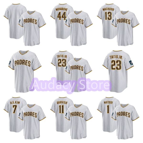 23 Fernando Tatis Jr. 22 Juan Soto Manny Machado Camisetas de béisbol San Diego Xander World Tour Serie de Seúl 2024 Padres Robert Suarez Yu Darvish Josh Hader José Azocar