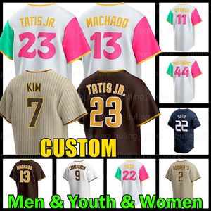 23 Fernando Tatis Jr. Maillot de baseball 7 Ha-seong Kim Manny Hado Padres Yu Darvish Xander Bogaerts Joe Musgrove Jake Cronenworth San Diegos Tony Gwynn Matt