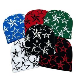 Chapeau Jacquard tricoté étoile à cinq branches pour hommes et femmes, chapeau tricoté populaire Hip Hop pour Sports de plein air, chapeau Cool à la mode, 23