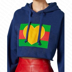 23 FW dameskap katoenen losse sweatshirts Designer Tops shirts met brief borduurwerk Milan Runway Brand Vintage Designer Crop Top Short Pullover Outwear Shirt