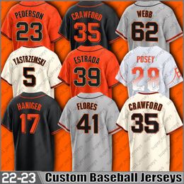 23 Joc Pederson Wilmer Flores Baseball Jersey Mitch Haniger Michael Conforto Thairro Estrada Mike Yastrzemski Jerseys Brandon Crawford Evan Longoria Brandon Belt