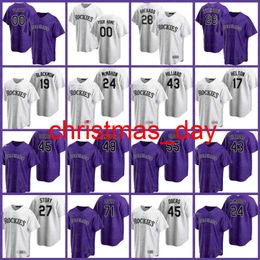 23 Maillot de baseball Kris Bryant Randal Grichuk Charlie Blackmon Brendan Rodgers Elias Diaz C.J. Cron Jose Iglesias Randal