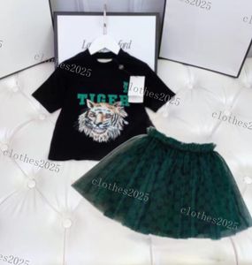 23 Luxe Designer Clothing Sets Kids T-Shirt Monogram Shortst Fashion Itali￫ Modemerk Zomer kinderen Kindermeisjes Katoen Tweede stuk Tops Gauze rok Shorts