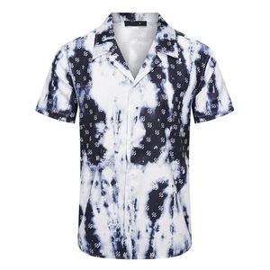23 Chemise de designer de luxe Chemise de bowling à imprimé géométrique pour hommes Chemise décontractée à carreaux hawaïens T-shirt polyvalent à manches courtes pour hommes
