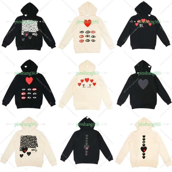 23 Sweats à capuche pour hommes Femmes Fermeture éclair manteau ample Play Sweatshirt Commes Cardigan Des Petite veste coeur rouge Garcons Standard et polaire Pulls décontractés Cardigan