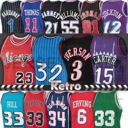 23 Michael 2023 Camisetas de baloncesto Allen 3 Iverson Jason Williams Dennis Rodman Scottie Pippen Thomas Vince 15 Carter Patrick 33 Ewing Tim 1 Hardaway Julius 6 Erving