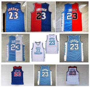 23 Michael Jordan Wizard North Carolina basketbalshirt Washingtons Michael Jordan Bullets Throwback blauw wit maat S-XXL