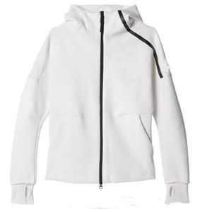 23 Nueva sudadera con capucha Traje deportivo para hombres Traje deportivo en blanco y negro Chaqueta con capucha Ropa deportiva con cremallera a prueba de viento para hombres y mujeres Sudadera con capucha ZNE de moda