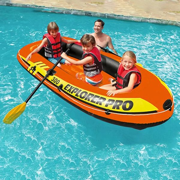 Kayak de pêche Portable épais pour 23 personnes, ensemble de dérive avec pagaies et pompe manuelle pour les sports aquatiques, 240127