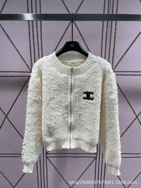 Cardigan tricoté Simple à col rond, nouveau Design petit Focus sur la poitrine avec lettres brodées, 23 pré-automne