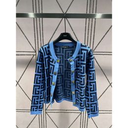 Cardigan polyvalent en tricot contrasté, nouveau Style AOP à motif de lettres, 23 pré-automne