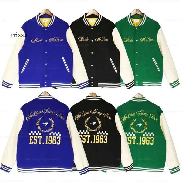 23 Rhude Mens Varsity Y2k American Vintage Baseball Letterman Jacket Veste Manteau brodé pour femme disponible dans une variété de styles Marque