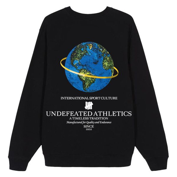 23 SS Undefeated Mens Designer Sweats à capuche Globe Graphic imprimé homme et femme pull à capuche lâche décontracté sweat à capuche surdimensionné taille S-2XL