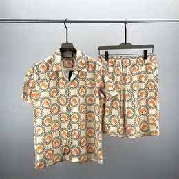 23 Moda de verano Trajes para hombre Hawaii Pantalones de playa Conjunto Camisas de diseñador Impresión Camisa de ocio Hombre Slim Fit La junta directiva Manga corta Playas cortas 016