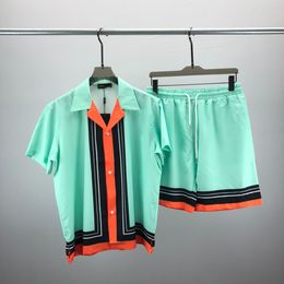 23 Moda de verano Trajes para hombre Hawaii Pantalones de playa Conjunto Camisas de diseñador Impresión Camisa de ocio Hombre Slim Fit La junta directiva Manga corta Playas cortas ZP05