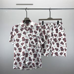 23 Moda de verano Trajes para hombre Hawaii Pantalones de playa Conjunto Camisas de diseñador Impresión Camisa de ocio Hombre Slim Fit La junta directiva Manga corta Playas cortas 027
