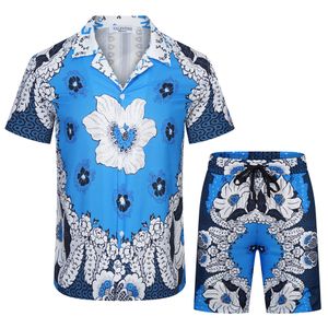 23 été mode survêtements pour hommes pantalons de plage hawaïens ensemble chemises de créateurs impression chemise de loisirs homme slim fit le conseil d'administration manches courtes plages courtes # 07