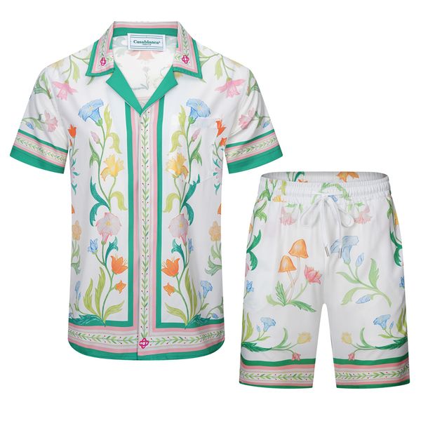 23 moda de verano Chándales para hombre Hawaii pantalones de playa conjunto camisas de diseñador impresión camisa de ocio hombre slim fit la junta directiva manga corta playas cortas # 24