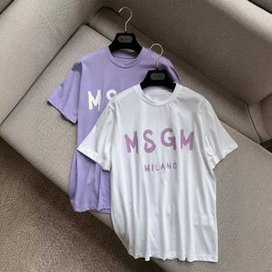 23 Design de niche d'été MS Round Neck Letter Imprimé T-shirt à manches courtes décontractées décontractées