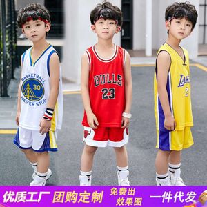 23 Summer Soccer Jersey Basketball Suit Set Primary School Childrens Performance Sportcompetitie Snel gedroogd trainingsteamkit