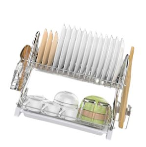 23 niveaus Dotel Droogrek Keuken Washouder Mand Geplaatste IJzeren keukenmes Goothaal Afvoer Rack Droogrek Organisator Plank T9105414