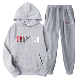 23 Survêtement Tech Trapstar pour hommes, survêtement à capuche, Europe, américain, basket-ball, football, rugby, deux pièces avec veste à capuche à manches longues et pantalon pour femme, printemps 222