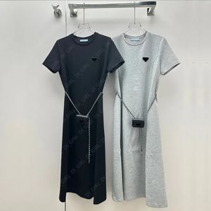 23 Femmes Deess Designer Calssic Triangle Pint Robes Longues D'été Slim Jupe Une Pièce Avec Chaîne Pack