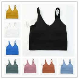 23 Traje de yoga Lu-20 Tipo U Alineación de espalda Camisetas sin mangas Ropa de gimnasia Mujeres Casual Correr Desnudo Sujetador deportivo ajustado Fitness Hermosa ropa interior Chaleco 33 Nderw High nderwear