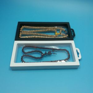 230 * 90 * 20mm duidelijke huisdier membraan doos houder drijvende display case oorbel edelstenen ring sieraden ophanging verpakking met haak