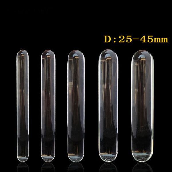 230mm de long gode en verre transparent énorme gros pénis double gode plug anal jouets sexuels pour adultes pour femme lesbienne gros godes plug anal Y18110504