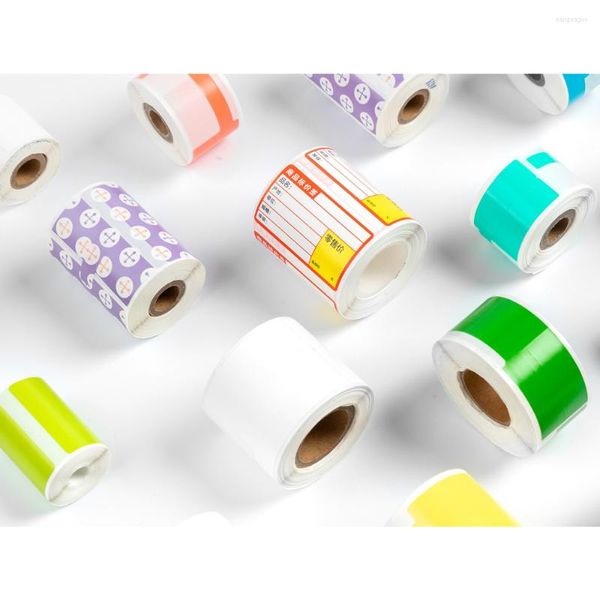 230 Uds papel térmico resistente 40 30mm etiqueta adhesiva blanco transparente azul rosa caqui para impresora Phomemo M110 220 120 200