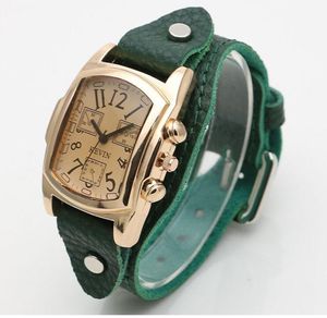 2314 Fashionable Ladies Quartz Watch Ins Trendy Square Digital Scale Girls retro all-match lederen riem armband horloges