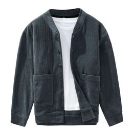 Veste Cardigan tricoté pour hommes, lavable en Machine, haut de veste à Texture polyvalente décontractée coréenne, printemps et automne, 2322
