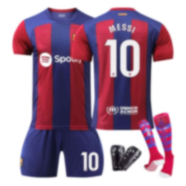 2324 Barcelone Home Jersey Childrens Étudiant Adulte Training Suit Sports Sports Mens and Womens Football Jerseys