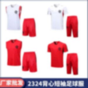 2324 Flamengo Pre Match Trainingspak Korte mouwen Vest Set voetbaljersey Vereist afdruknummer, neem dan contact op met de klantenservice