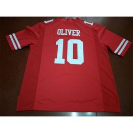 2324 Houstonn Cougars Ed Oliver #10 echte volledige borduurwerk College Jersey maat S-4XL of aangepaste naam of nummer jersey