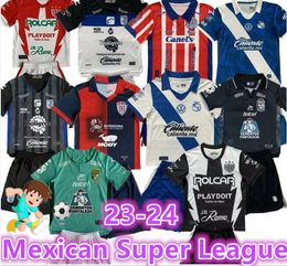 2324 Mexicaanse Super League Pachuca Soccer Jersey 2023 Home White Pocho E.Sanchez K.Alvarez Cabral Shirt Mexico League Away Football Uniform Kids 8899