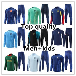 2324 équipe nationale kit de vêtements de sport survêtement veste d'entraînement football survetement pied hommes et enfants