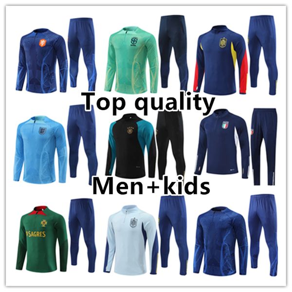 2324 ropa deportiva de la selección nacional España Alemania Brasil Portugal Países Bajos InglaterraES FG kit chándal chaqueta de entrenamiento fútbol survetement pie hombres y niños