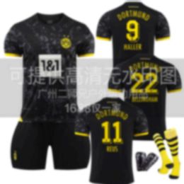 2324 Nouveau Dortmund Away Black Jersey Adult Childrens Étudiant Suite d'étudiants Contrôle sportif pour hommes et maillots de football pour femmes