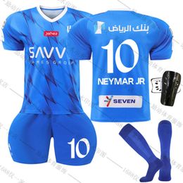 2324 Riyadh New Moon Football Neymar 10 Jersey met advertentieversie Set goederen