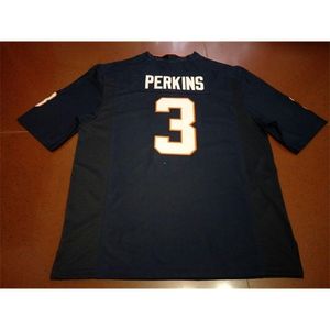 2324 UVA Cavalierss Bryce Perkins #3 echte volledige borduurwerk College Jersey maat S-4XL of aangepaste naam of nummer jersey
