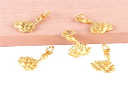 23388 20pcs Charmas de color dorado Lotus Colgante para joyas que fabrican brazalete Accesorios hechos a mano4271206
