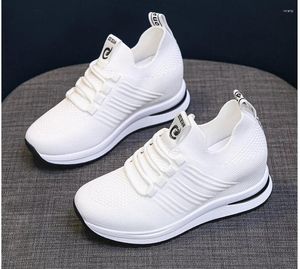 234 Chaussures Femmes Casual Summer Mesh Platform Sneakers Trainers Blancs High Heels Cales extérieures Brestable 31127