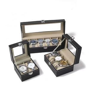 2345681012Girds boîtiers de montre boîtes de rangement montre organisateur boîtier en cuir PU montre affichage boîte à bijoux caja para relojes 240118