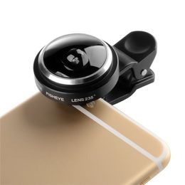 Lentille Mobile Super Fish Eye à 235 degrés pour Smartphone avec Clip circulaire, agrandissement de la lentille