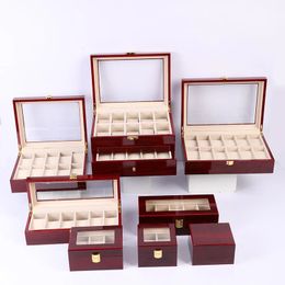23561012 Grilles Luxury Boîte de montre en bois Organisateurs Boîtes de support en bois pour les hommes Regardez les bijoux affichage 240412