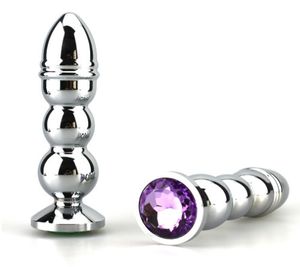 235 g de gran tamaño con joyas de metal enorme butt plug acero cristal anal plug juguetes sexuales para hombres y mujeres ACRY04 Y18928036206794